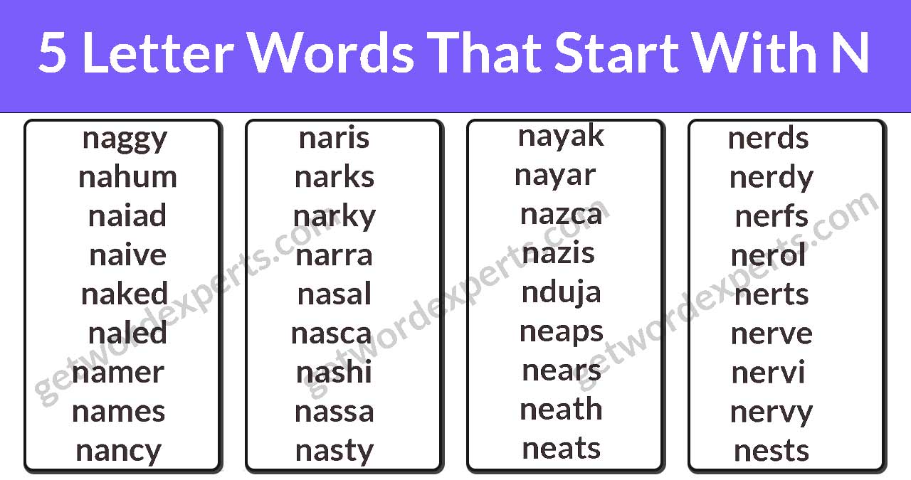 5 letter words that start with n