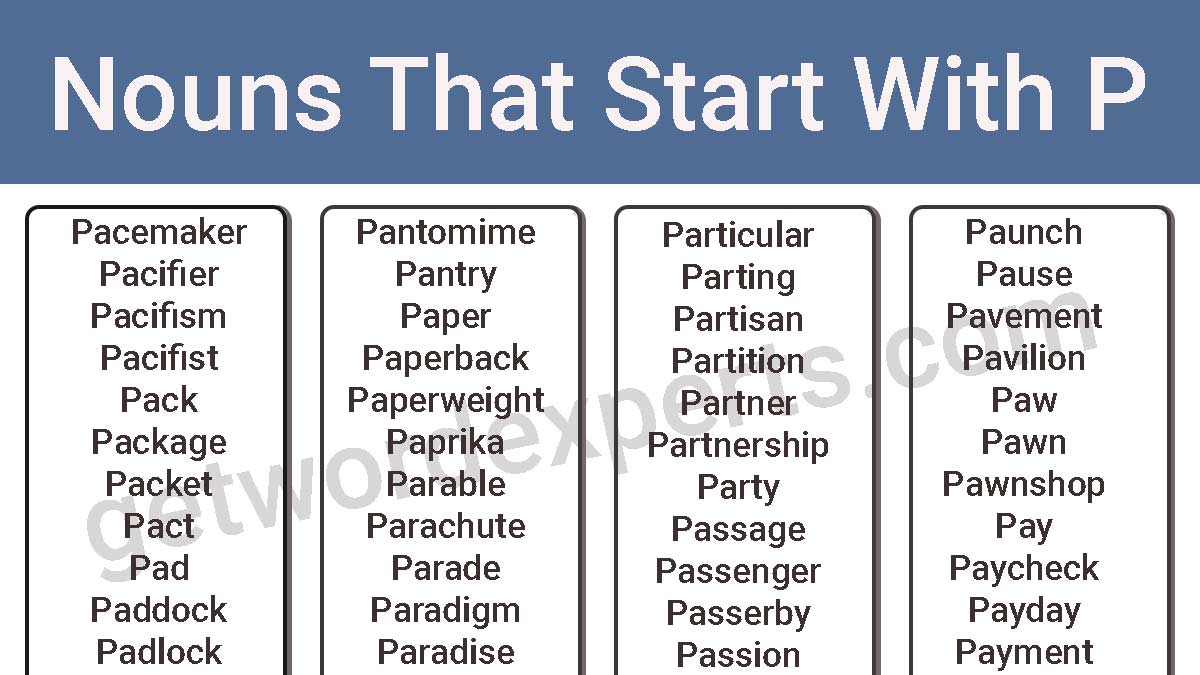 nouns that start with p