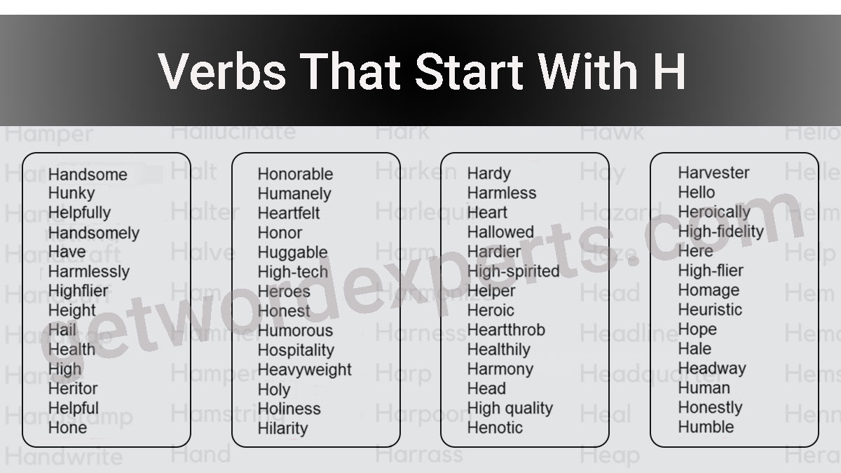 verbs that start with h