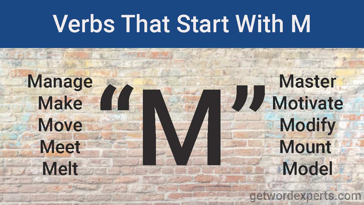 verbs that start with m